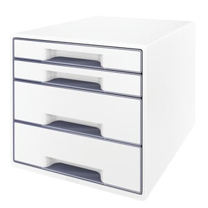 Leitz 5213 WOW ladeblok / kunststof / metallic wit/grijs / 4 lades