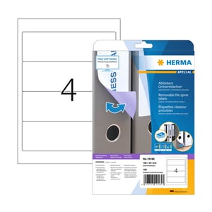Herma 10165 printbare rugetiketten / verwijderbaar / A4 / 61 x 192 mm / wit / 100 etiketten
