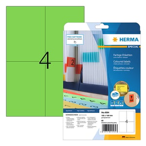 Herma 4564 verwijderbare etiketten / A4 / 105 x 148 mm / groen / 80 etiketten