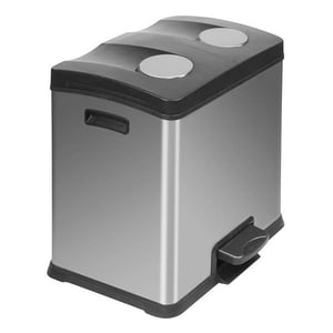EKO Recycle Rejoice duo pedaalemmer / mat RVS / 2 x 12 liter