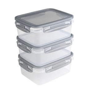 Sunware Club Cuisine diepvriesdozen | met clips | transprant/grijs | 1,2 liter | 3 stuks