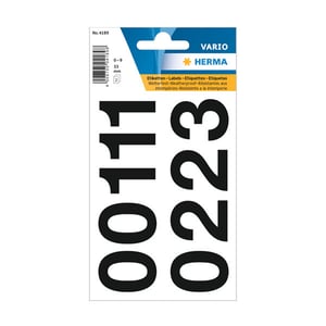 Herma 4189 0-9 etiketten | 33 mm | zwart | 18 etiketten