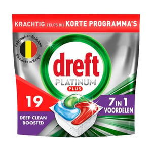 Dreft Platinum Plus All In One Vaatwastabletten / Deep Clean Boosted / 19 stuks