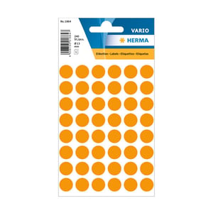 Herma 1864 markeringspunten / 13 mm / fluor-oranje / 240 etiketten