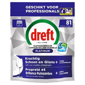 Dreft Professional All-in-One Platinum vaatwastabletten / Regular / 81 stuks