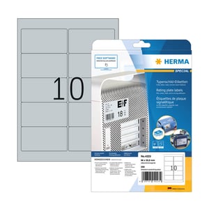 Herma 4223 typeplaatje etiketten / A4 / 96 x 50,8 mm / zilver / 250 etiketten