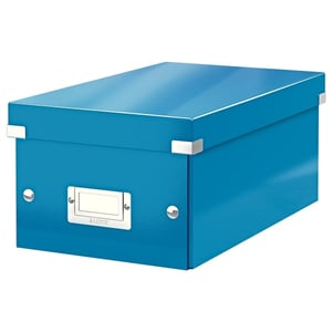 Leitz 6042 WOW DVD opberg box / PP overtrokken karton / blauw metallic