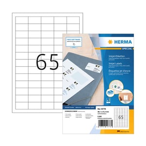 Herma 10778 inkjet etiketten / A4 / 38,1 x 21,2 mm / wit / 5200 etiketten
