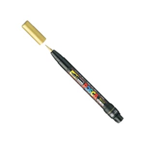 POSCA brush PCF-350 verfmarker / goud / penseel punt / 1 mm