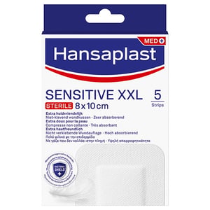 Hansaplast XXL Pleisters / Sensitive / 8 x 10 cm / 5 stuks
