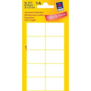 Avery Zweckform 3075 multifunctionele etiketten / wit / 32 mm x 23 mm / 60 etiketten