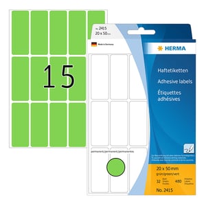 Herma 2415 multifunctionele etiketten / 20 x 50 mm / groen / 480 etiketten