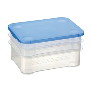 Sunware Club Cuisine vershoudbakje / kaas/vleeswaren / transparant / blauw