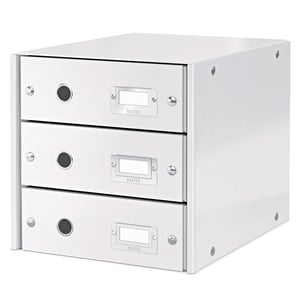 Leitz 6048 WOW ladeblok / wit metallic / 3 laden