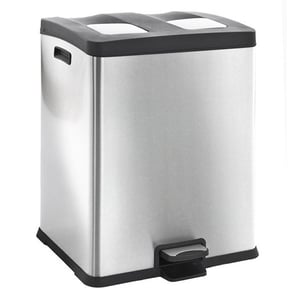 EKO Recycle Rejoice duo pedaalemmer / mat RVS / 2 x 30 liter