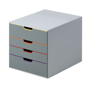 Durable 760427 Varicolor ladeblok / kunststof / grijs/meerkleurig / 4 laden