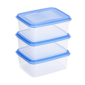 Sunware Club Cuisine diepvriesdozen set / transparant\blauw / 1,2 liter / 3 stuks
